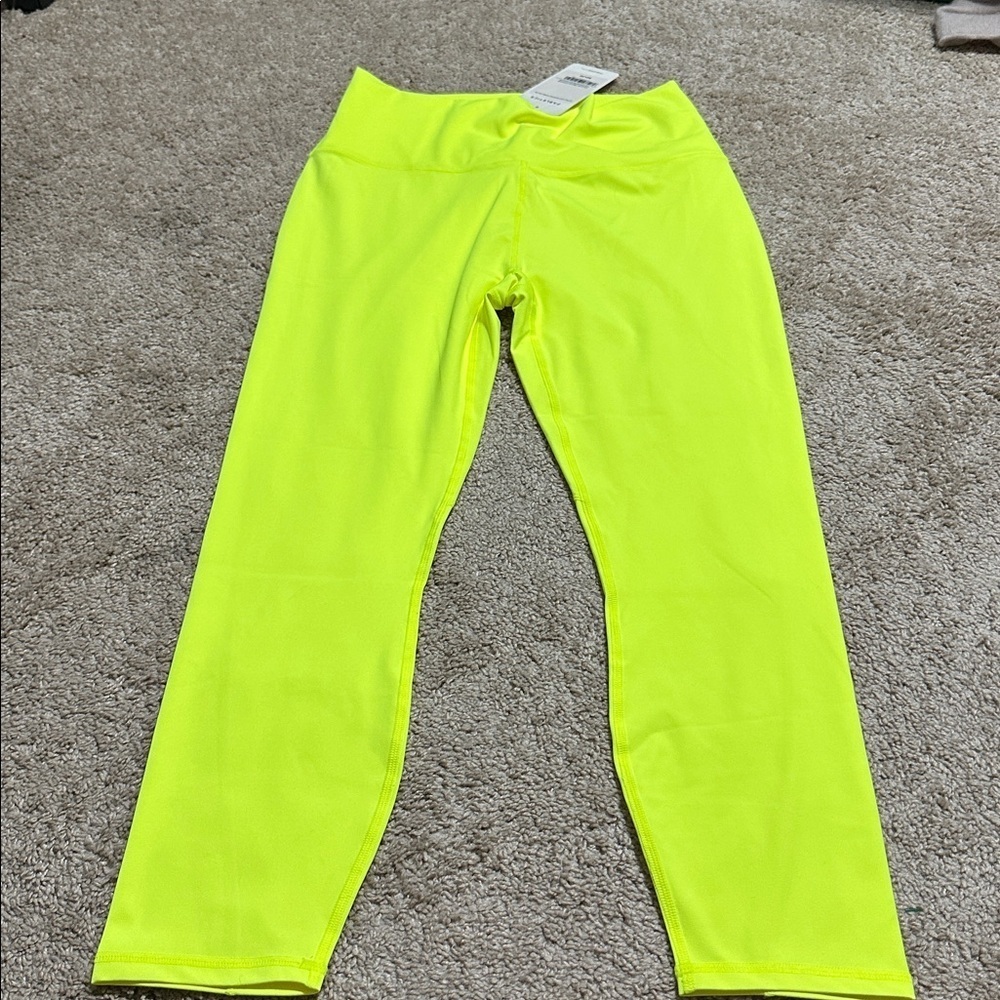 Fabletics ultra high waisted pure luxe 7/8 leggings neon yellow XL NWT